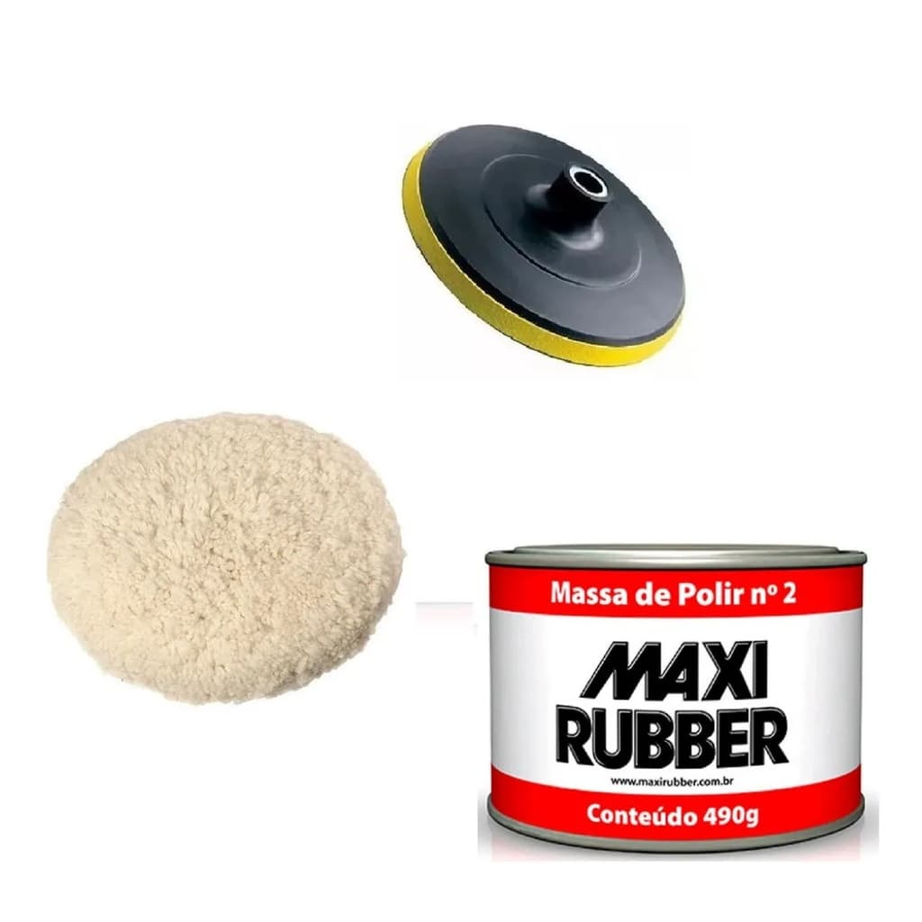 Kit Polimento P/ Esmerilhadeira Disco Boina Massa Polir Pro.