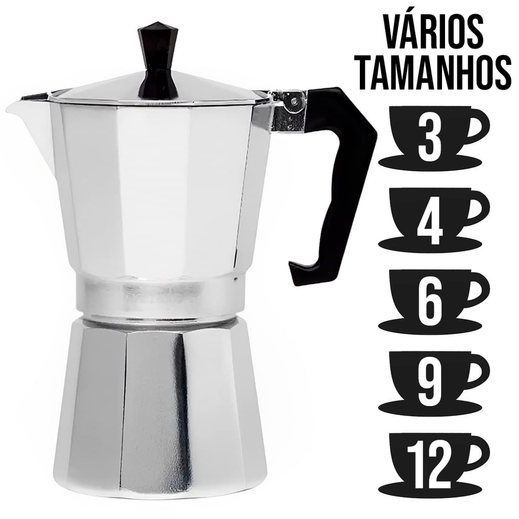 Cafeteira Italiana Quadrada Café Expresso Alumínio Não Utiliza Filtro Kolling Sell
