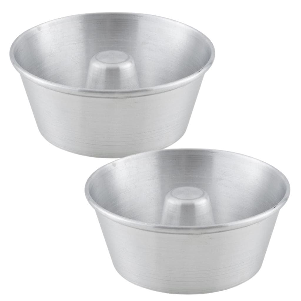 2 Formas Assadeira de Aluminio N 16 Com Furo No Meio Pequena Para Bolo e Pudim - 900 ML