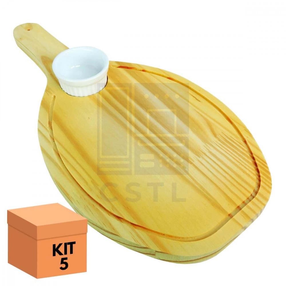 KIT 5 TABUAS RAQUETE BEACH TENNIS P/ SERVIR LANCHES E PORÇÕES COM RAMEKINS