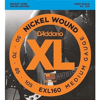 D'Addario Encordoamento p/ Baixo 4 cordas 050 Medium Nickel EXL160