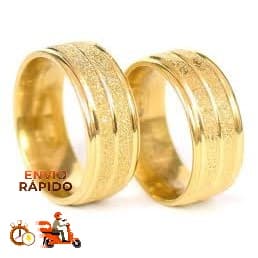 Par Alianças 8mm Banhadas A Ouro 18k Amor Eterno