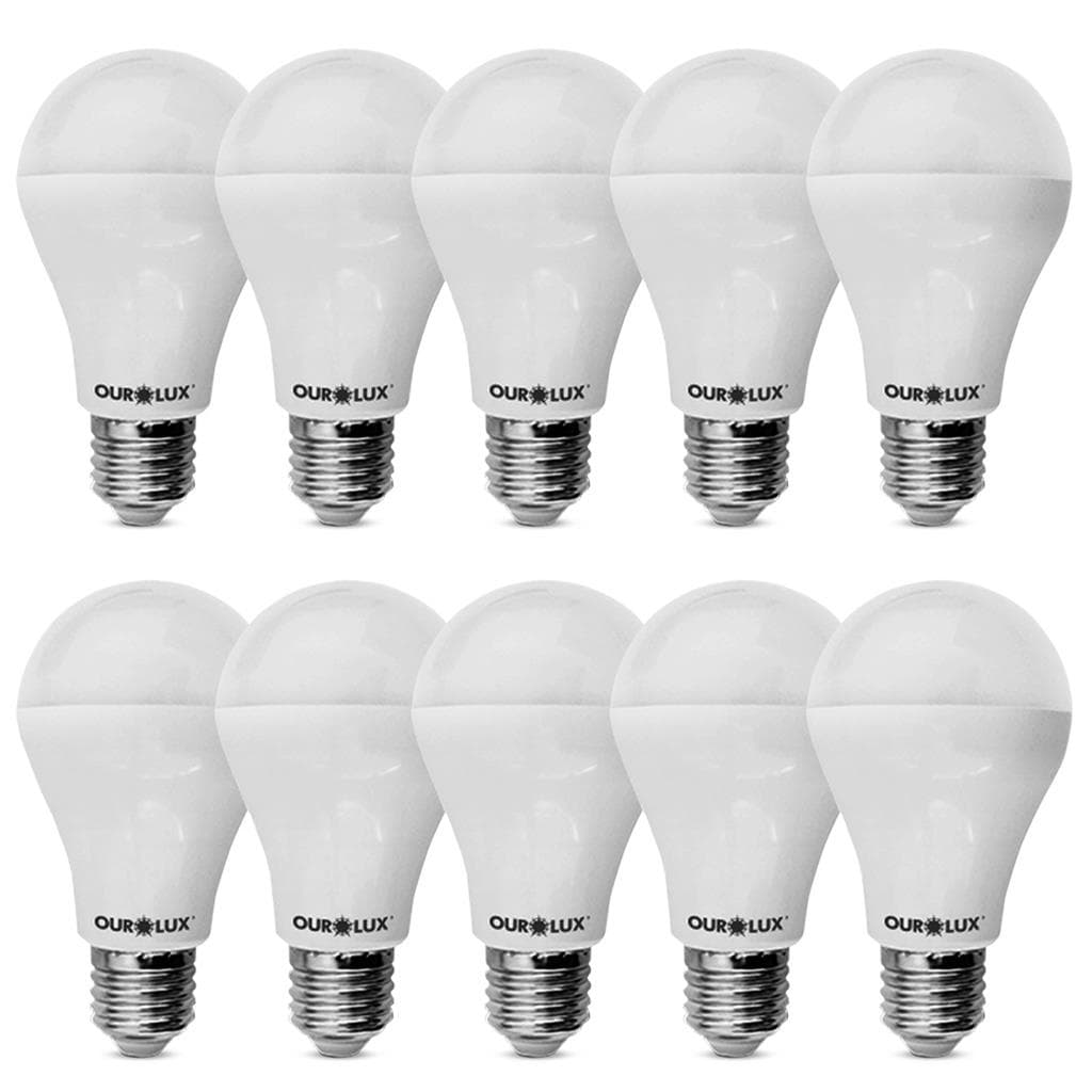Kit 10 Lampadas Led Inteligente Sensor Presenca 9W E27 6500K