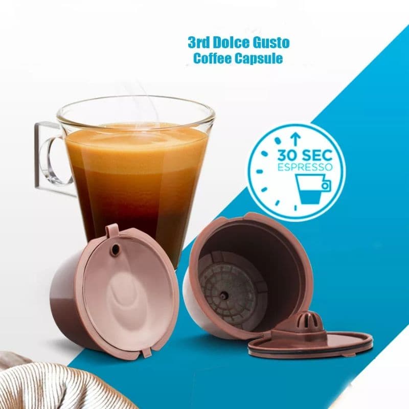 6 Cápsulas Dolce Gusto Reutilizáveis Recarregáveis Com Colher e Manual