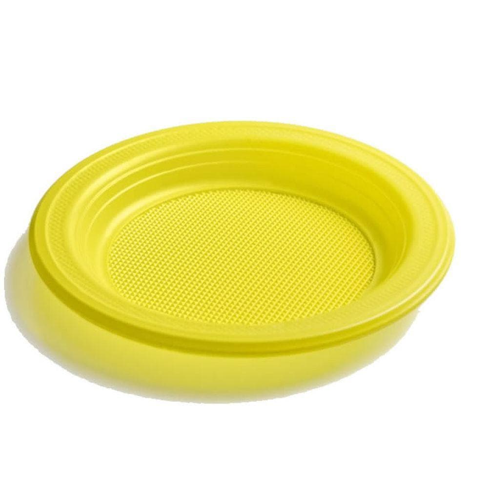 PRATO FESTA 15CM AMARELO (C/10)