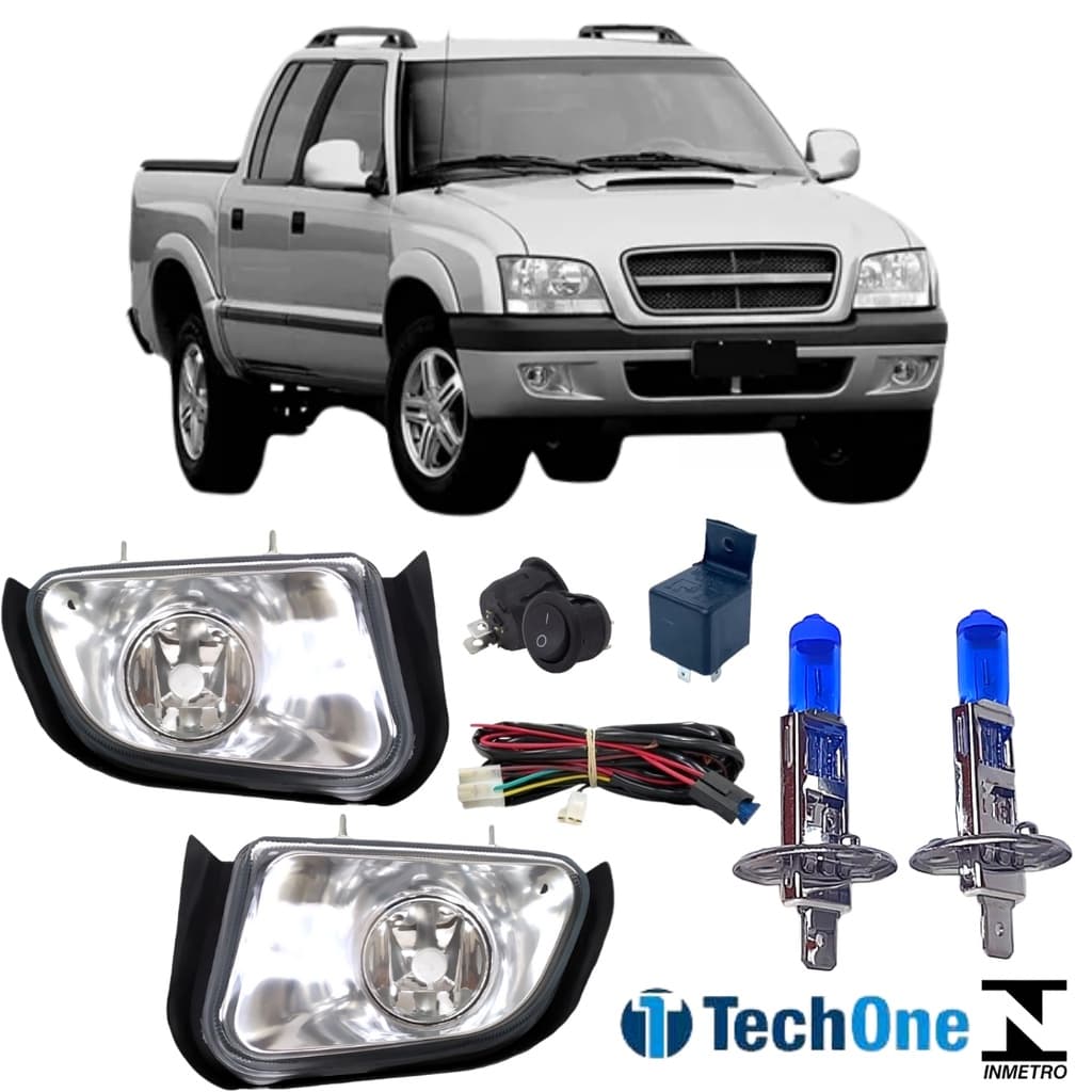 Kit Farol Auxiliar CHEVROLET S10 2001 ate 2011e Super Branca