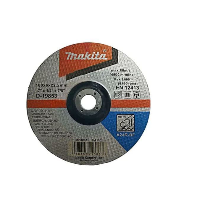Disco De Corte Desbaste Abrasivo 180mm - D-19853-5 - Makita