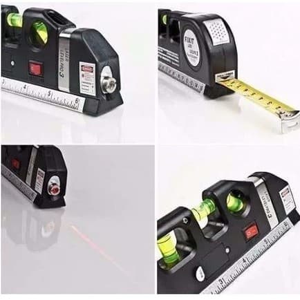 Nível Prumo Lazer Horizontal Vertical Cruz 3 Bolhas. Trena