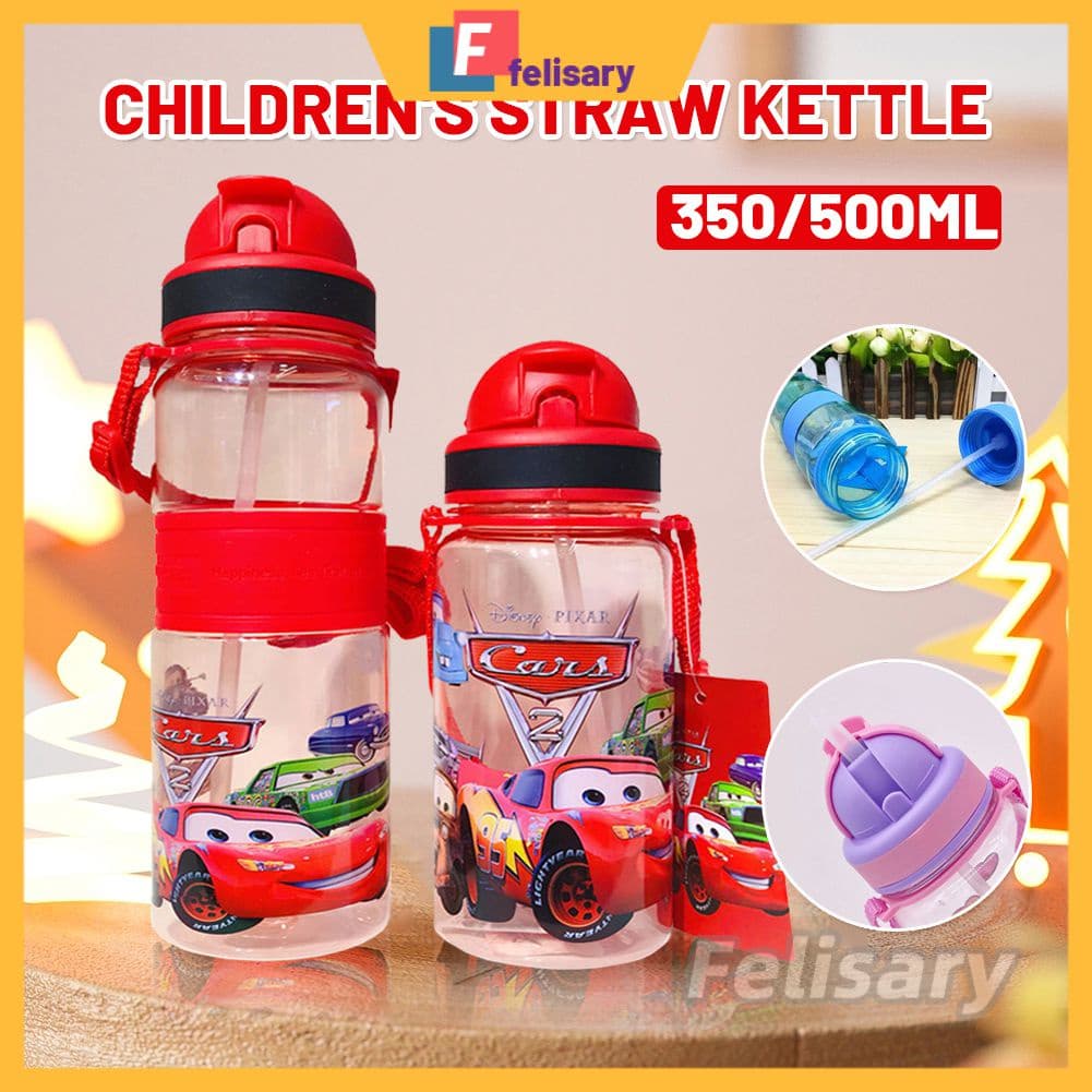 Garrafa de Água dos desenhos animados Kids Frasco Bebendo Copo Alimentação Bpa Livre Garrafa Com Alça FELYr