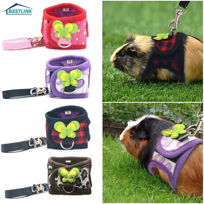 Bestlink2 Conjunto De Trela De Porco Ajustável Para Hamster Chinchilla Rato Ferret Rabbit Acessórios Pequenos Animais