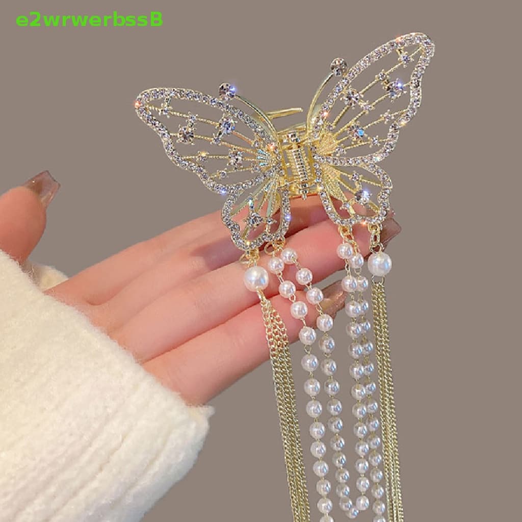 [E2wrwerbssB] Garra De Cabelo Com Borla De Pérola Vintage Pingente Longo Grampos Clipe De Acessórios De Menina Da Moda [