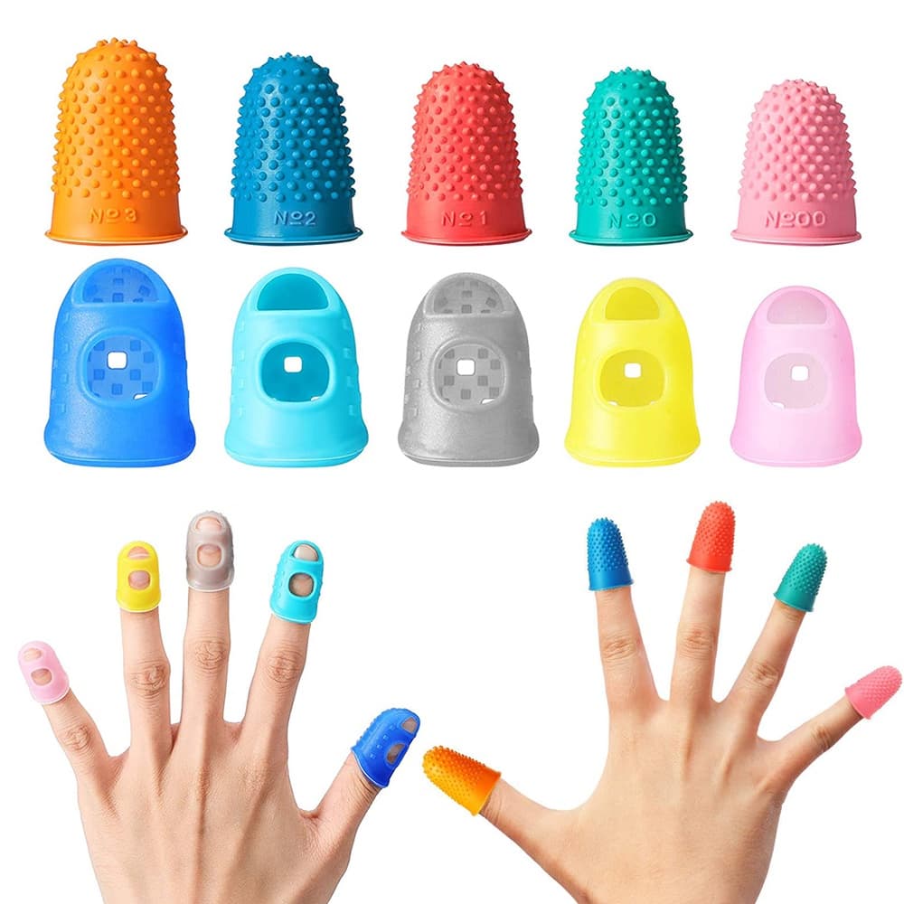 5/10Pcs Borracha De Costura Thimble Silicone Finger Protector De Dedos Feito À Mão Agulhas De Tricô Quilting Craft Acessórios DIY Sewing Tools
