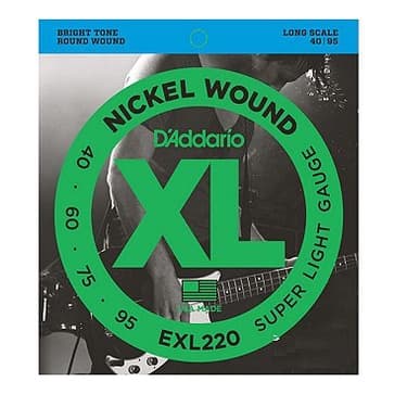 D'Addario Encordoamento p/ Baixo 4 Cordas 040 Super Light Nickel EXL220