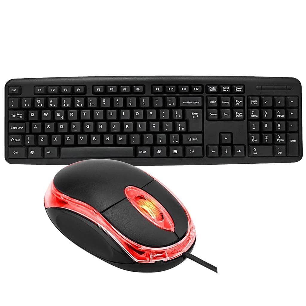 Kit Mouse Classico USB Plug And Play + Teclado Basico ABNT2