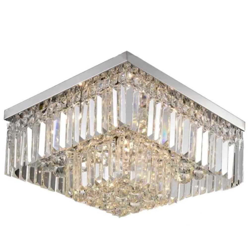 Luminária Glow Quadrado Cristal e Metal Cromado 6xG9 Skylight