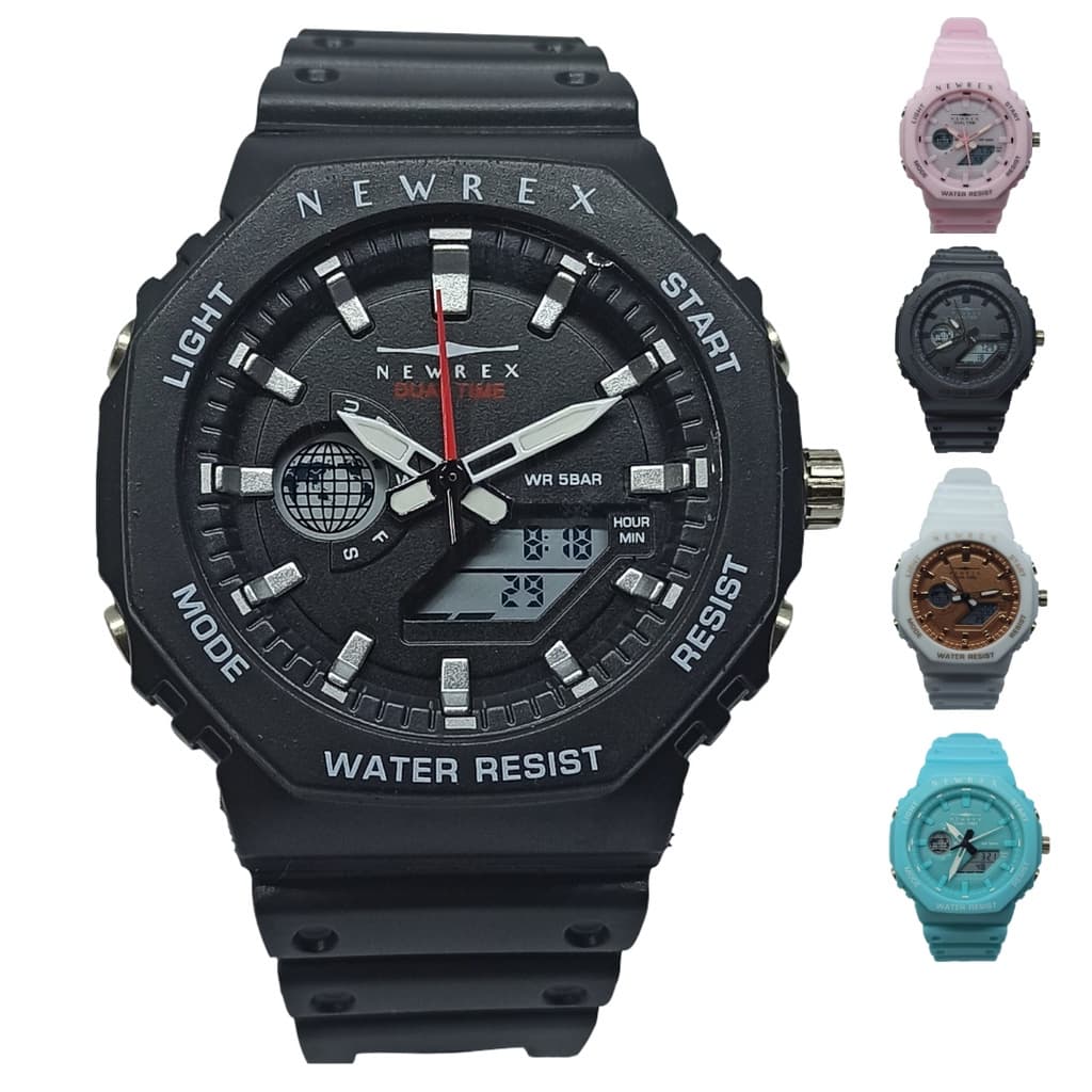 Relógio Digital e Ponteiro a Prova de Agua Masculino Feminino Sport Com Luz Cronometro Alarme Calendário Esportivo  Pulseira de Borracha de Pulso Led promoção