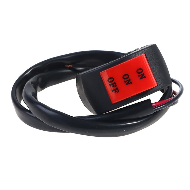 Interruptor LED Do Farol Da Motocicleta Com Três Fios Guidão Muito Fechado Botão Luz De Condução