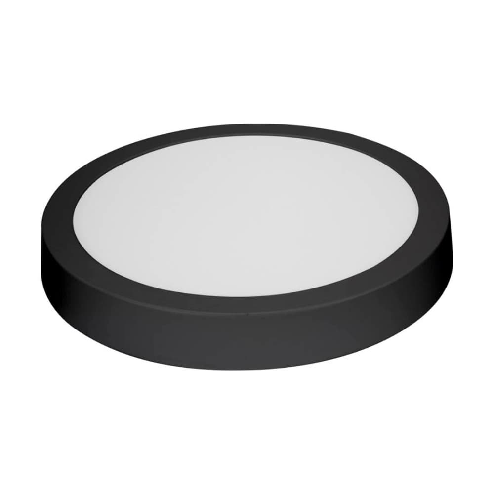 Painel de Led Sobrepor 18w Redondo Blumenau Branco Neutro - 4100k - Preto