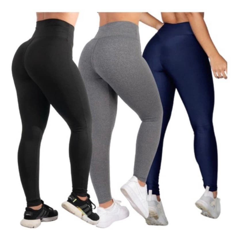Atacado kit 3 Legging Feminina Suplex Cós Alto Lisa Passeio academia caminhada