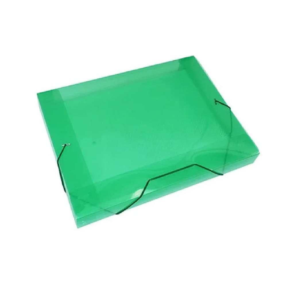 Kit 20 Pastas Aba Elásticas Plástica Ofício Verde 40mm Acp