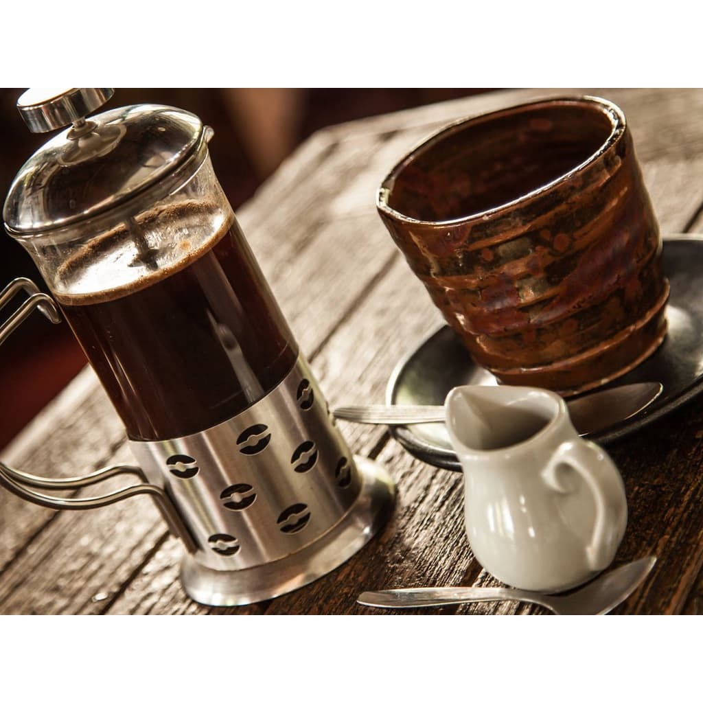 Cafeteira Prensa Francesa 600ml Aço Inox e Vidro Café Chá e Leite Oferta Pronta Entrega