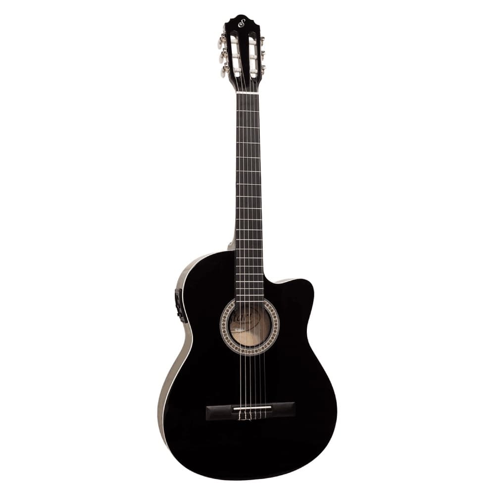 VIOLÃO GIANNINI ELÉTRICO NF-14 FLAT DE NYLON PRETO