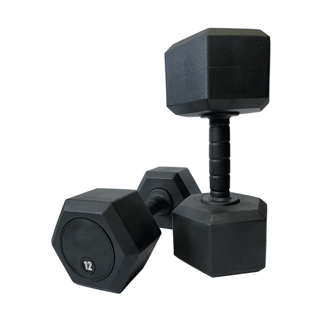 DUMBBELL INJETADO 20KG SEXTAVADO MONOBLOCO EMBORRACHADO - UNIDADE