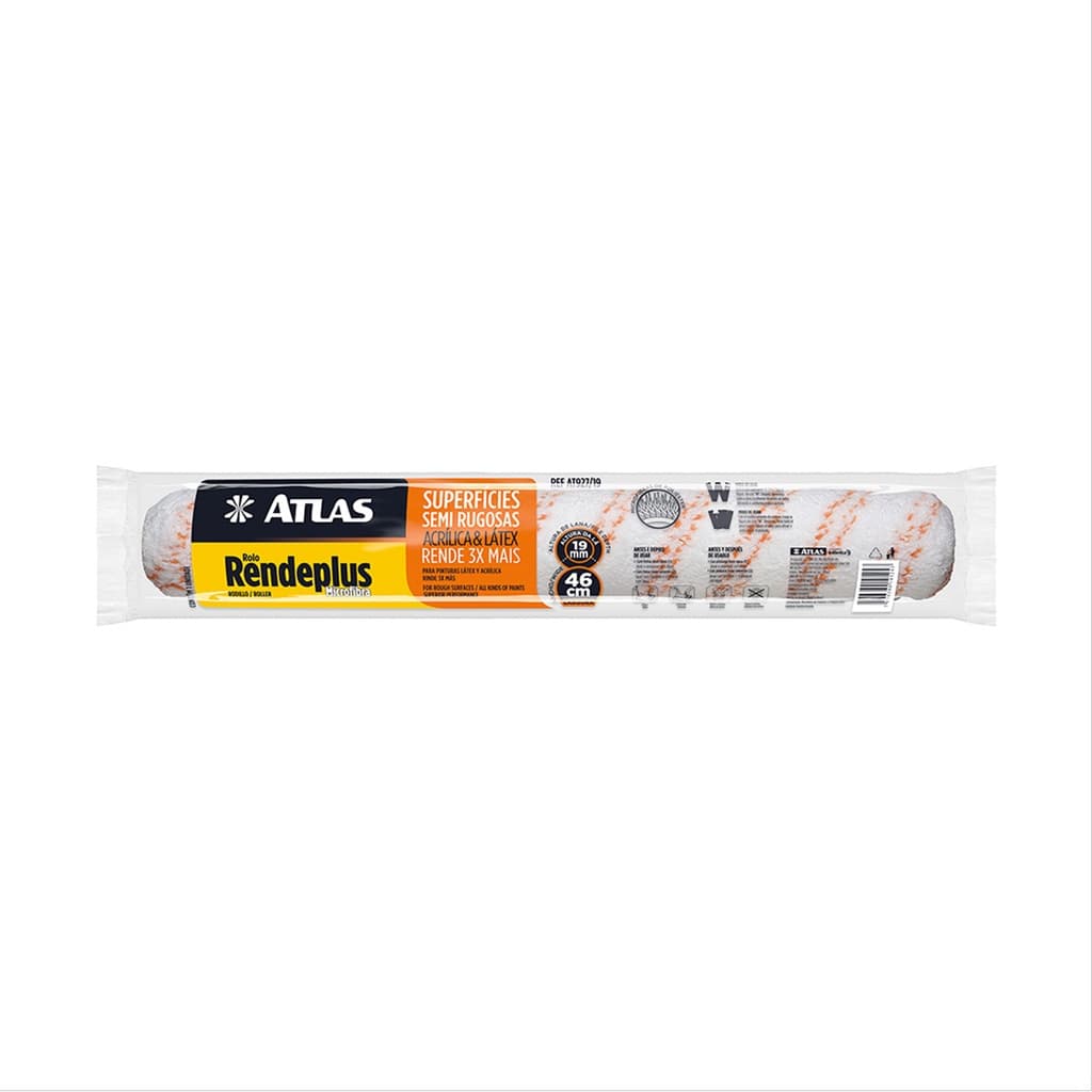 Rolo Lã Pintura Rolo Tinta Atlas Rendeplus Rolo Pintura 46cm AT927/19 Rolo de Pintor Profissional