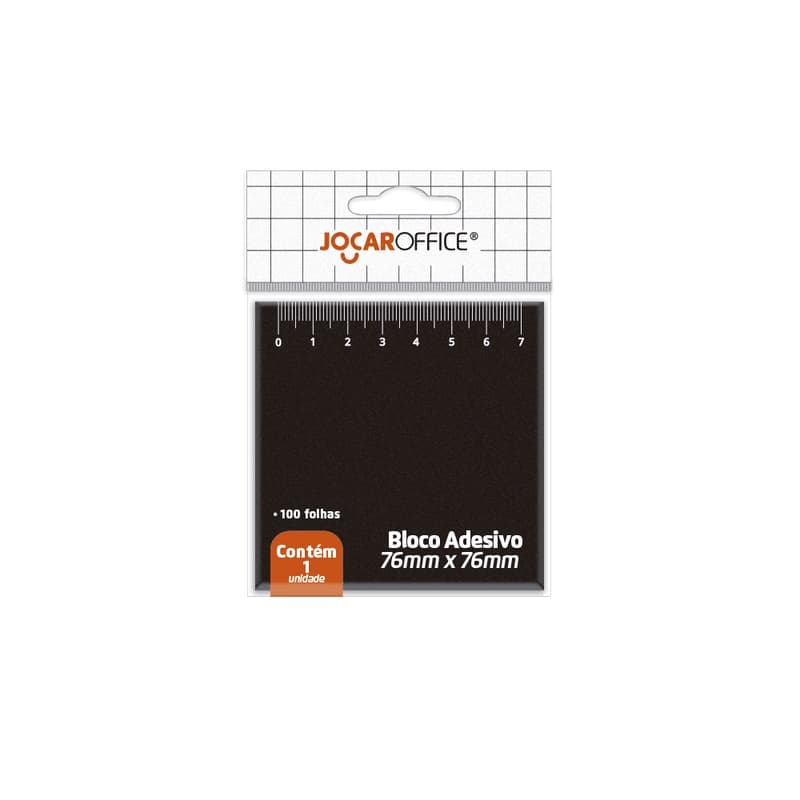 Bloco Adesivo Preto 76mmx76mm 100 Folhas un