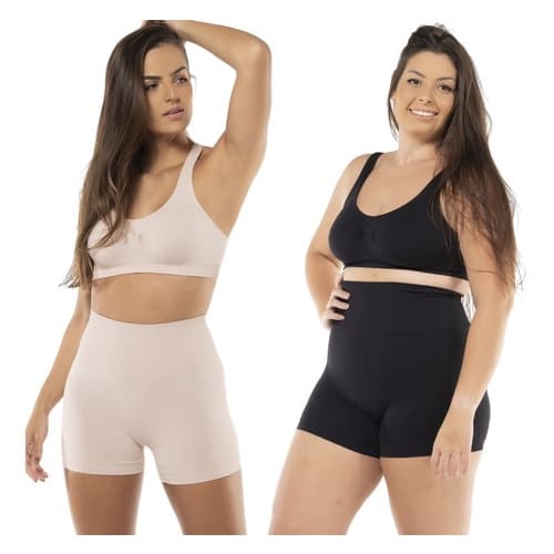 Calcinha Modeladora Boyshort Cintura Média Sem Costura