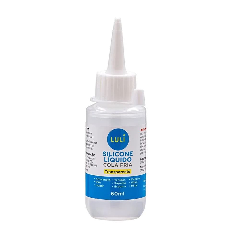 COLA DE SILICONE LÍQUIDO COLA FRIA TRANSPARENTE LULI 60ML