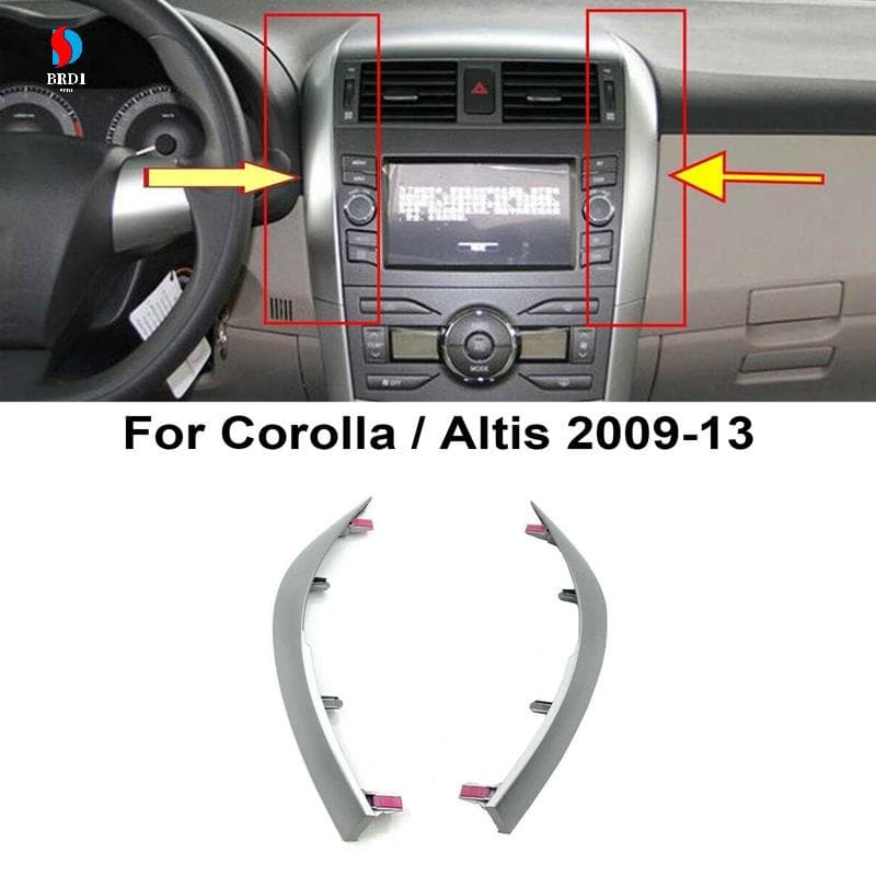 2Pcs Tira De Cobertura De Painel Para Toyota Corolla Altis 2009 2010 2011 2012 2013 Peças De Estilo De Carro De Controle Central