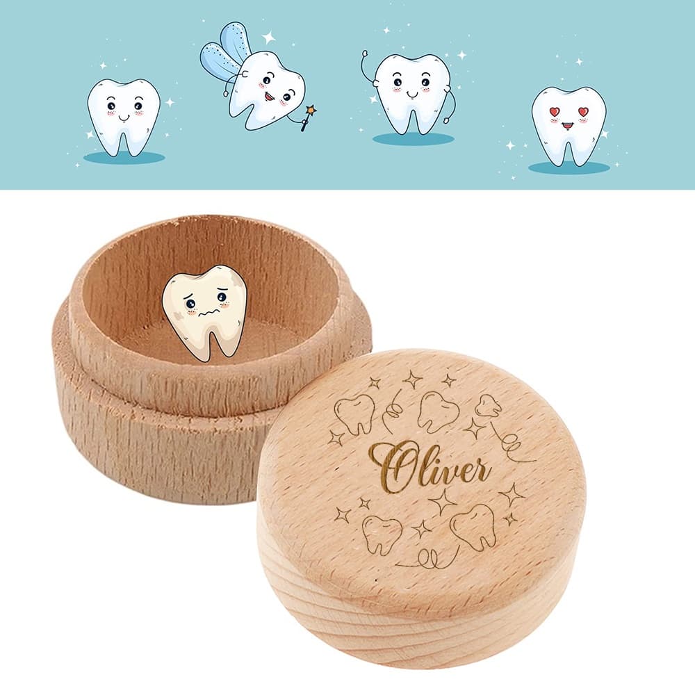 Caixa De Dentes De Madeira Com Nome Personalizada Presentes Para Bebês
