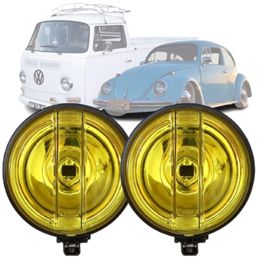 Par Farol Auxiliar Redondo Fusca Brasilia Kombi Ambar Completo