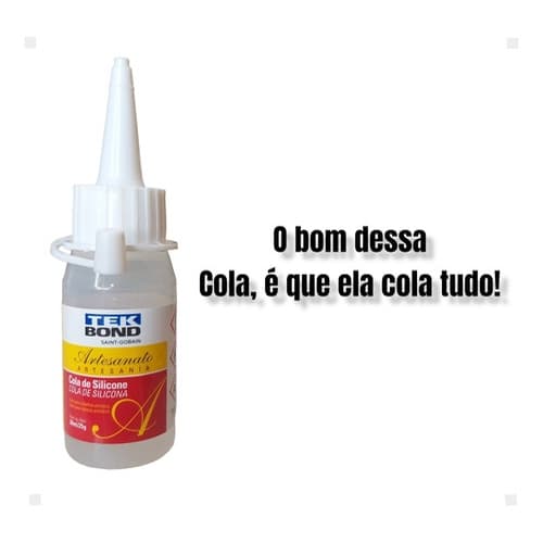 Cola de Silicone Tek Bond Artesanato Adesivo Instantâneo Transparente  25 g