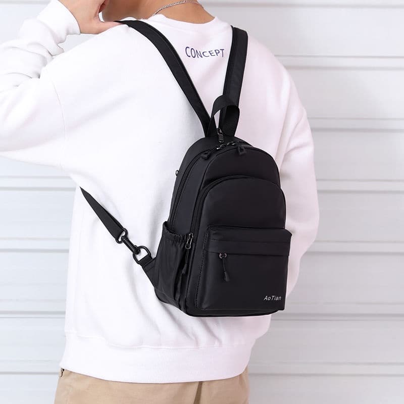 Multifuncional pequena mochila masculina mochila de peito moda simples peito mensageiro bolsa de ombro mochila