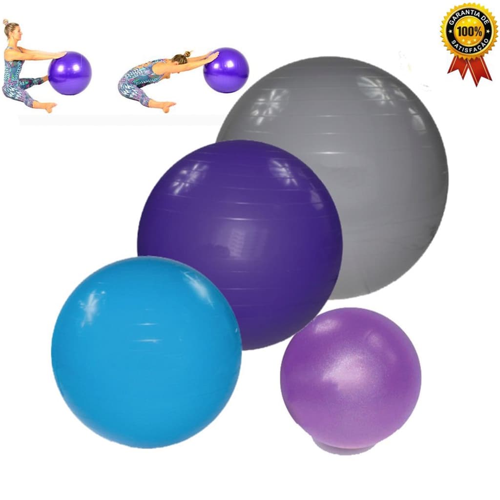 Bola Pilates Suica Yoga Ginastica 25/55/65/75cm Studio Academia Treino em Casa Alongamento Pilates Gestante One Life
