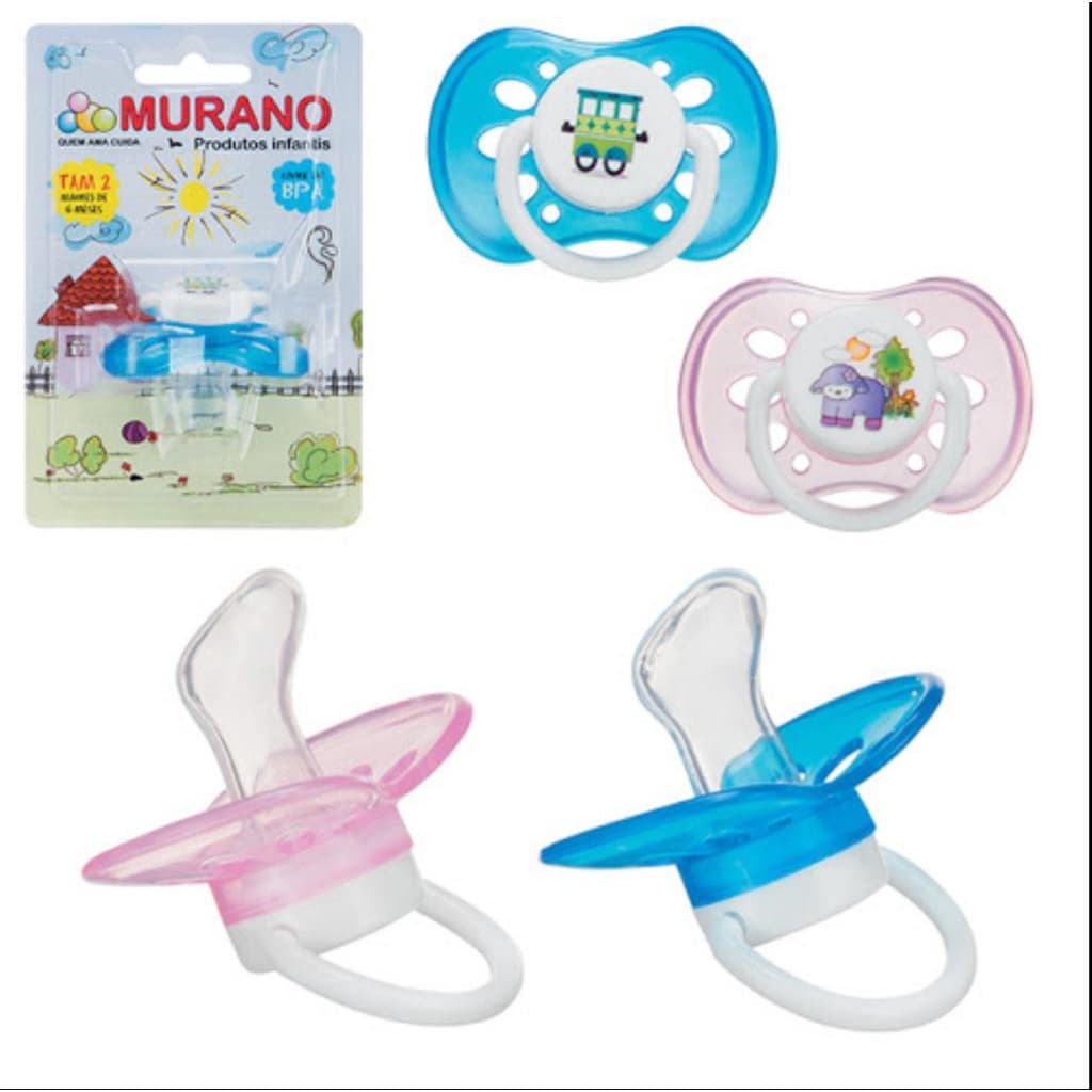 Chupeta Bico de Silicone Achatado Murano