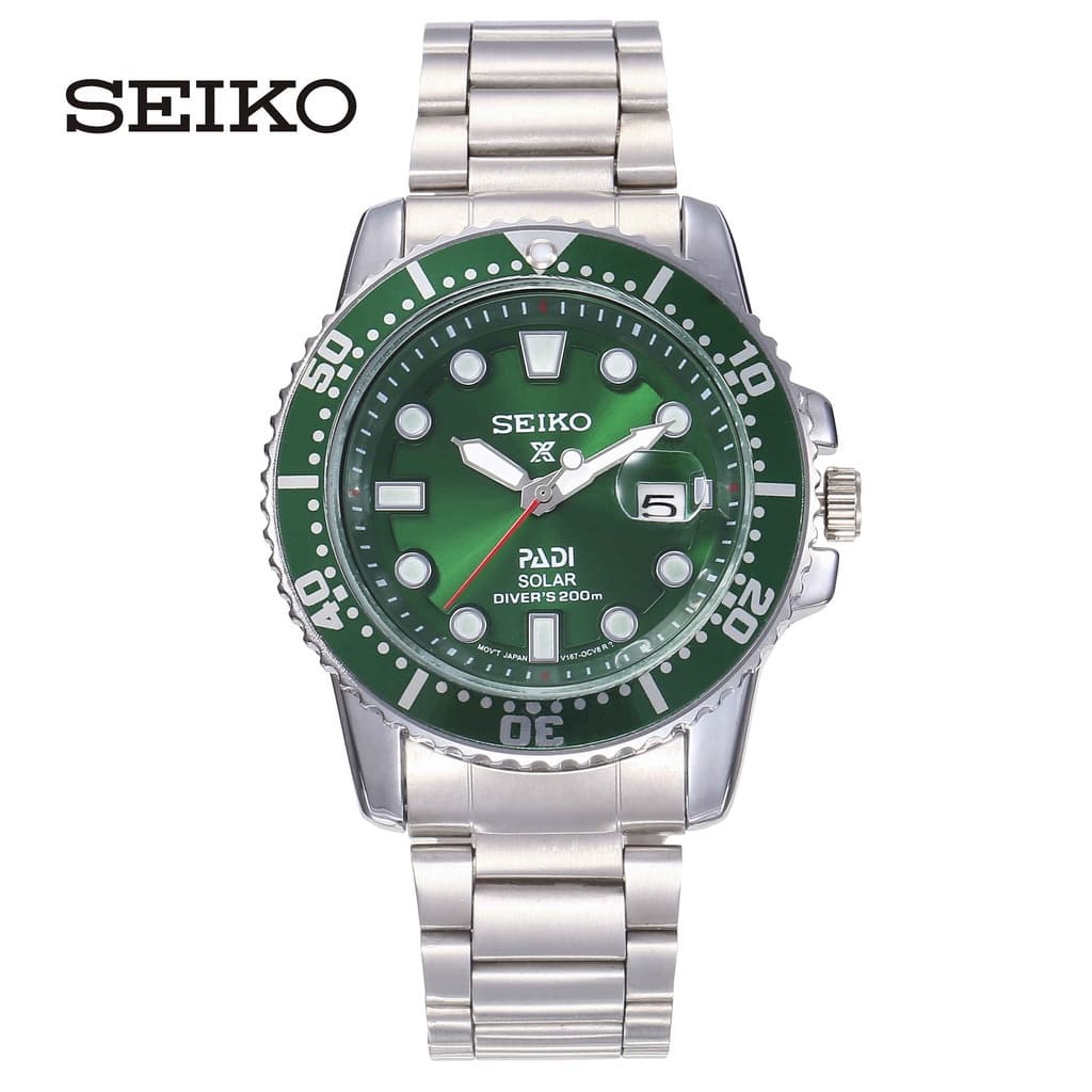 SEIKO Relógio Masculino De Pulso Quartzo Moldura Rotativa Calendário Clássico Pulseira De Aço SEO
