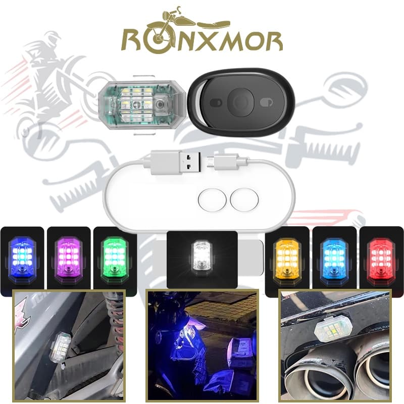 RONXMOR 1 Conjunto Colorido Sem Fio Controle Remoto Luz De Explosão Aumentada Aeronave Piloto Indução Estroboscópica Car