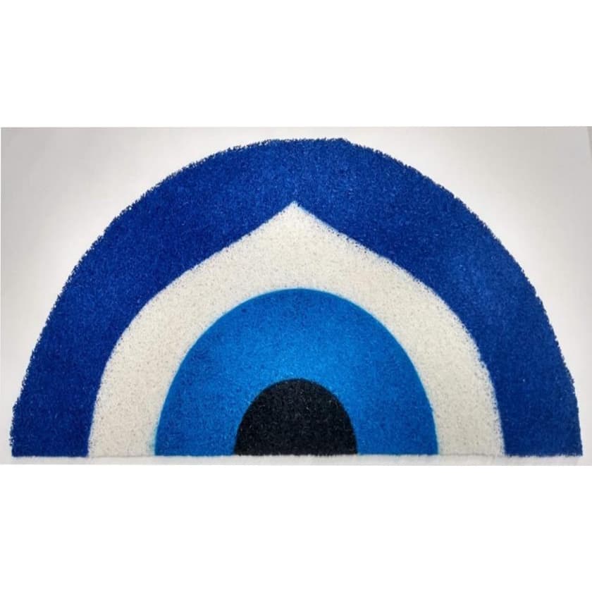 Tapete Capacho 80x40 Divertido Olho Grego Meia Lua Decorativo Lar casa entrada apartamento