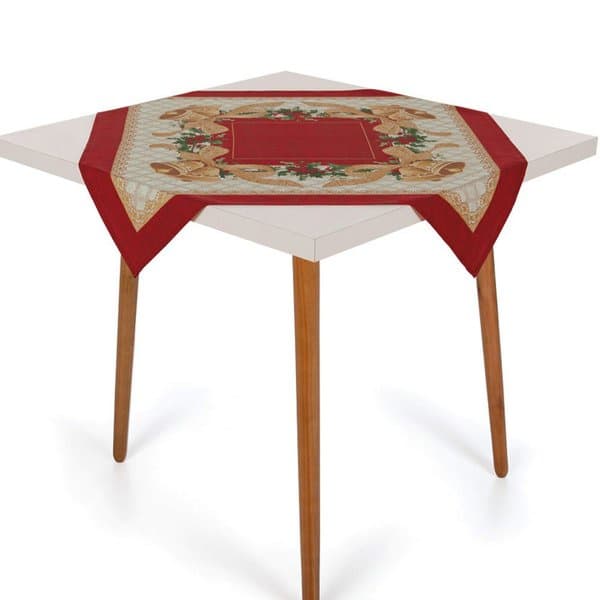 Toalha Centro de Mesa Karsten 78cmx78cm Natal Sinos de Natal