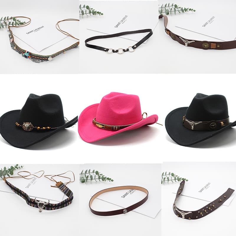 Ocidental Cowboy Country Style Hat Cinto Homens Mulheres Chapéu De Corda De Decoração Combinações DIY com