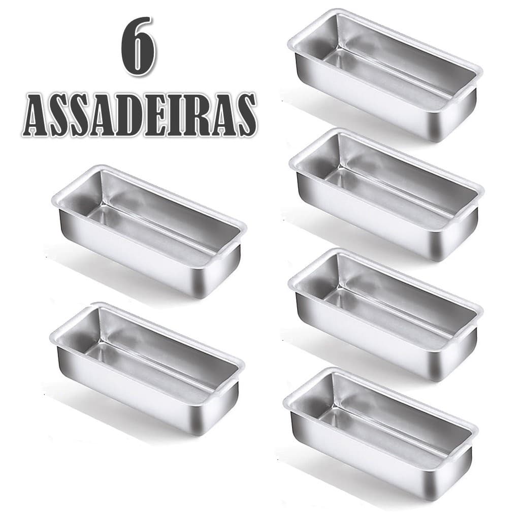 Conjunto 6 Formas Assadeira Pão Caseiro Gelo E Bolo Inglês N° 2