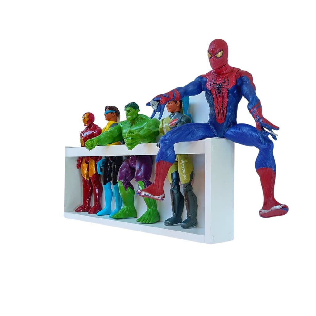 Prateleira Para Bonecos Marvel Barbie Nicho De Pelúcia Brinquedos Infantis  Mdf 55cm