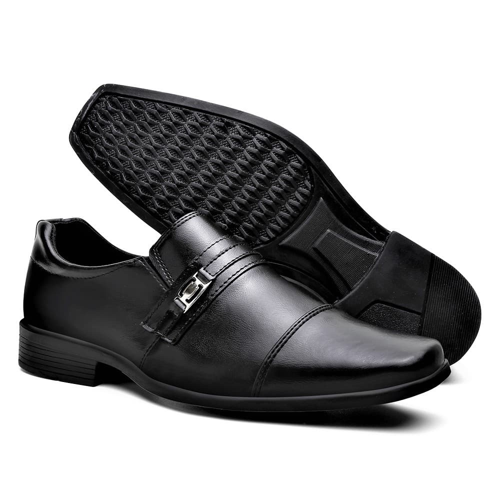 Sapato Social Confortavel M&d Store Aberto com Bico Redondo e Sola Borracha
