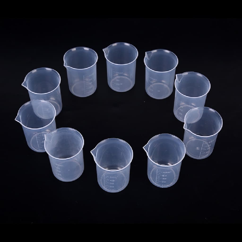 [10PCS 50ML Copo De Medição Graduado Plástico Para Cqo Recipiente Medida Líquida