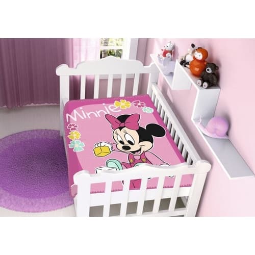 Cobertor Raschel Disney Baby Bebe Jolitex Minnie Brincando