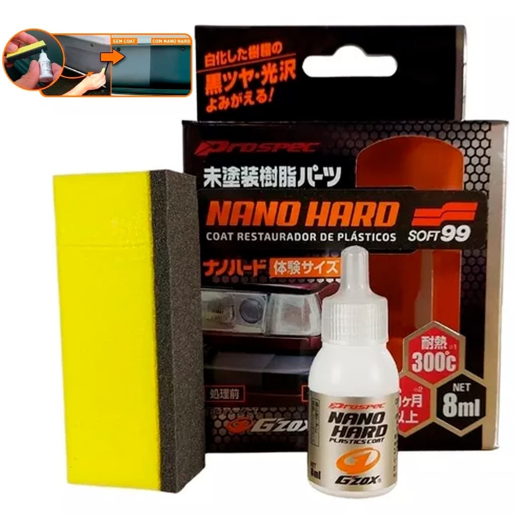 Restaurador De Plasticos Nano Hard Coat 8ml Soft99 Dura 1Ano