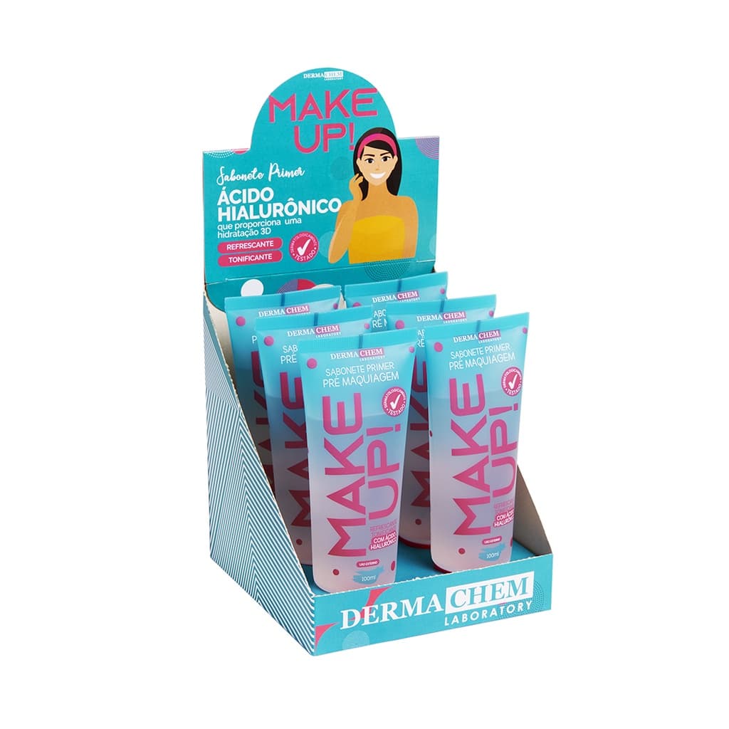Sabonete Primer Make Up Display Completo - Pré Maquiagem - Box com 6 unidades - Dermachem 100 ml